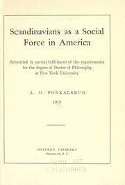 Cover of: Scandinavians as a social force in America ...