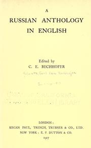 Cover of: A Russian anthology in English