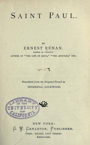 Cover of: Saint Paul by Ernest Renan