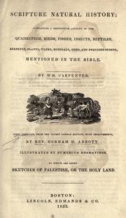 Cover of: Scripture natural history by Carpenter, William