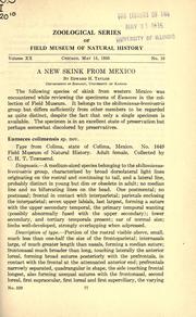 Cover of: A new skink from Mexico by Edward Harrison Taylor