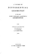 Cover of: A Course of Differential Geometry