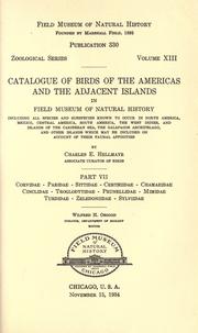 Cover of: Catalogue of birds of the Americas and the adjacent islands in Field Museum of Natural History. by C. E. Hellmayr