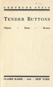 Cover of: Tender buttons by Gertrude Stein
