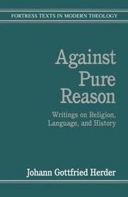 Cover of: Against pure reason by Johann Gottfried Herder