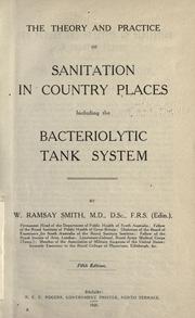 Cover of: The theory and practice of sanitation in country places: including the bacteriolytic tank system