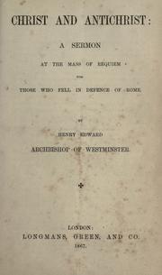 Cover of: Christ and Antichrist by Henry Edward Manning