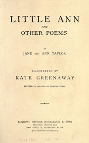 Cover of: Little Ann and other poems by Jane Taylor