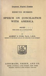 Cover of: Edmund Burke's speech on conciliation with America. by Edmund Burke