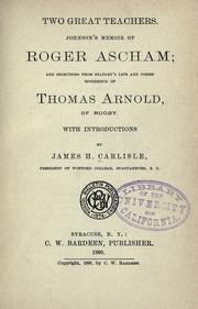 Cover of: Two great teachers. by James Henry Carlisle