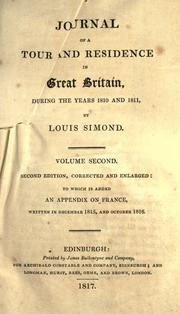 Cover of: Journal of a tour and residence in Great Britain, during the years 1810 and 1811