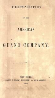 Cover of: Prospectus of the American Guano Company.
