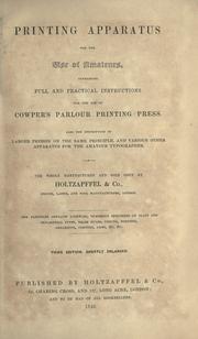 Cover of: Printing apparatus for the use of amateurs by 