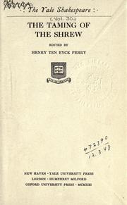 Cover of: The taming of the shrew.: Edited by Henry Ten Eyck Perry.