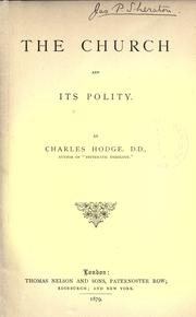 Cover of: The church and its polity