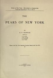Cover of: The pears of New York. by U. P. Hedrick