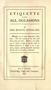 Cover of: Etiquette for all occasions