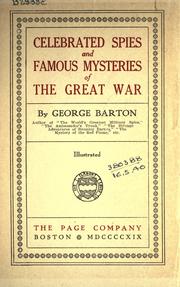 Cover of: Celebrated spies and famous mysteries of the great war.