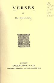 Cover of: Verses by Hilaire Belloc