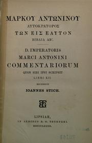 Cover of: Commentariorum quos sibi ipsi scripsit libri XII