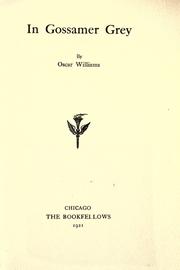 Cover of: In gossamer grey by Oscar Williams