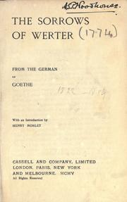 Cover of: The sorrows of Werter. by Johann Wolfgang von Goethe