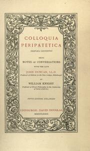 Cover of: Colloquia peripatetica (deep-sea soundings) by Duncan, John