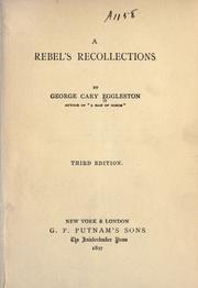 Cover of: A rebel's recollections. by George Cary Eggleston
