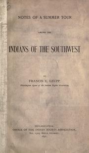 Cover of: Notes of a summer tour among the Indians of the Southwest
