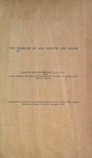 Cover of: The problem of age, growth, and death