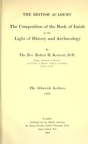 Cover of: The composition of the Book of Isaiah in the light of history and archaeology.