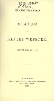 Cover of: Inauguration of the statue of Daniel Webster.: September 17, 1859.