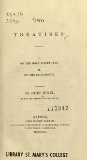 Cover of: Two treatises: I. On the Holy Scriptures ; II. On the sacraments