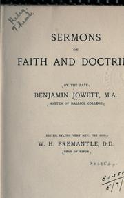 Cover of: Sermons on faith and doctrine