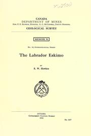 Cover of: The Labrador Eskimo by Ernest William Hawkes