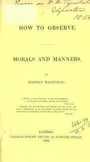 Cover of: How to observe - Morals and manners.