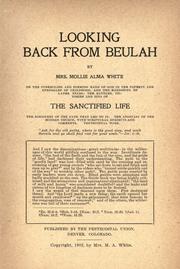 Cover of: Looking back from Beulah by Alma (Bridwell) White