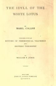 The idyll of the white lotus by Mabel Collins