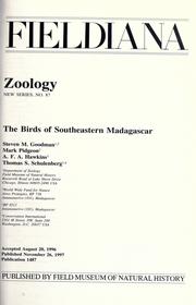 Cover of: The birds of southeastern Madagascar by Steven M. Goodman ... [et al.].