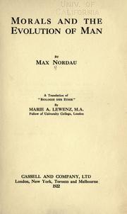 Cover of: Morals and the evolution of man