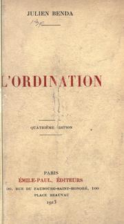 Cover of: L' ordination