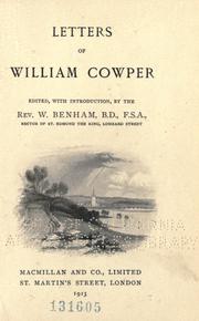 Cover of: Letters of William Cowper by William Cowper