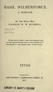 Cover of: Basil Wilberforce, a memoir