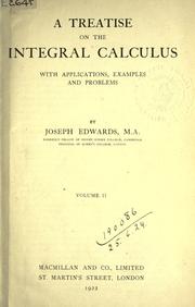 Cover of: A treatise on the integral calculus: with applications, examples and problems.