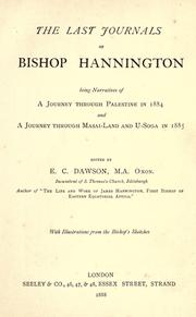 Cover of: The last journals of Bishop Hannington, by James Hannington