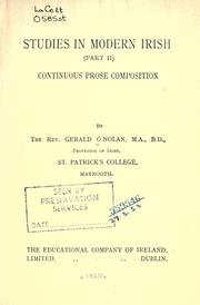 Cover of: Studies in modern Irish