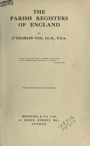 Cover of: The parish registers of England. by J. Charles Cox
