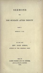 Cover of: Sermons for the Sundays after Trinity. by John Keble