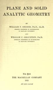Cover of: Plane and solid analytic geometry by William Fogg Osgood