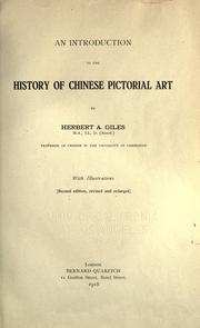 Cover of: An introduction to the history of Chinese pictorial art